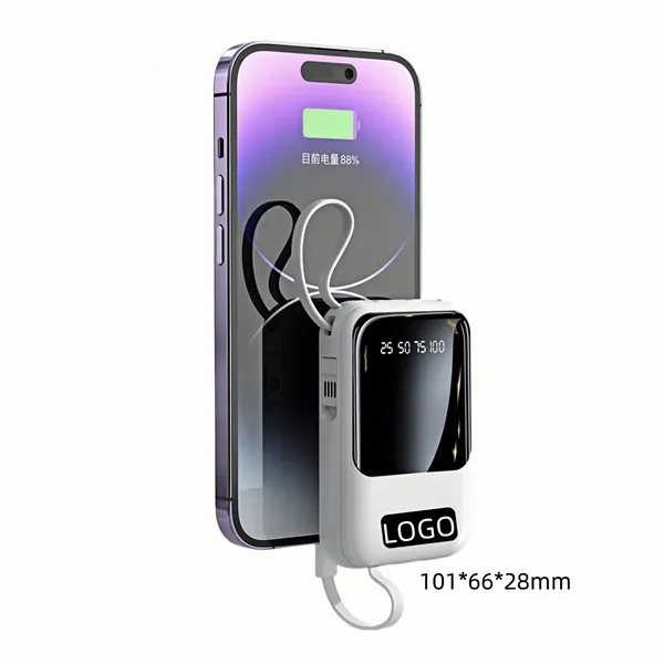 10000mAh 20W Fast Charge Power Bank with Cables - 10000mAh 20W Fast Charge Power Bank with Cables - Image 1 of 5