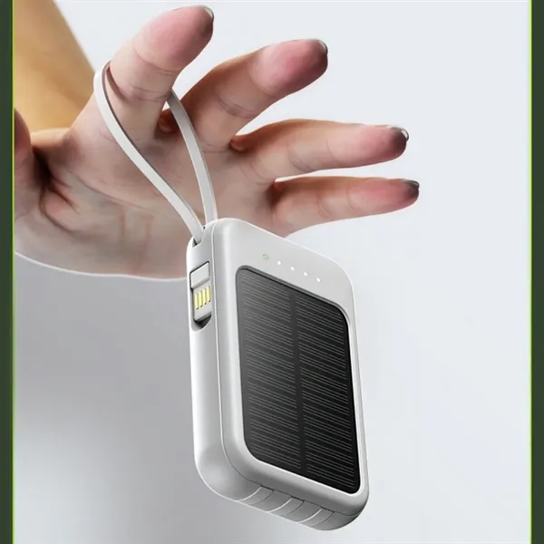 10000mAh Solar Power Bank With Built In Cables - 10000mAh Solar Power Bank With Built In Cables - Image 5 of 5