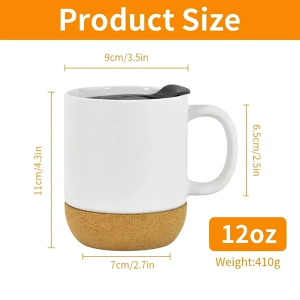 12 oz Coffee Mug with Lid and Insulated Cork Bottom - 12 oz Coffee Mug with Lid and Insulated Cork Bottom - Image 2 of 4