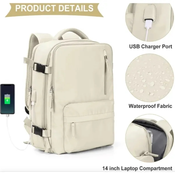 Large Ati-theft Travel Backpack w/ USB Port Laptop Bags - Large Ati-theft Travel Backpack w/ USB Port Laptop Bags - Image 2 of 3