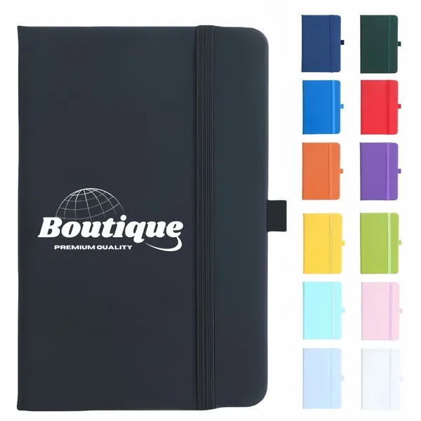 Custom A5 Hardcover Notebook With Elastic Band Closure - Custom A5 Hardcover Notebook With Elastic Band Closure - Image 0 of 5