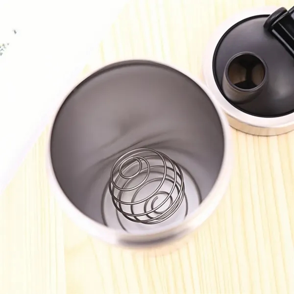 25Oz Stainless Steel Protein Shaker Bottle With Lid - 25Oz Stainless Steel Protein Shaker Bottle With Lid - Image 2 of 4