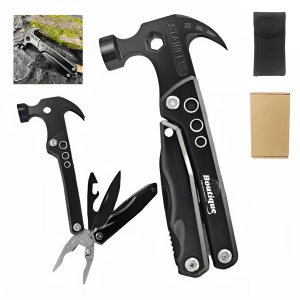 Stainless Steel Multi-Tool Hammer With Pliers & Knife - Stainless Steel Multi-Tool Hammer With Pliers & Knife - Image 0 of 6