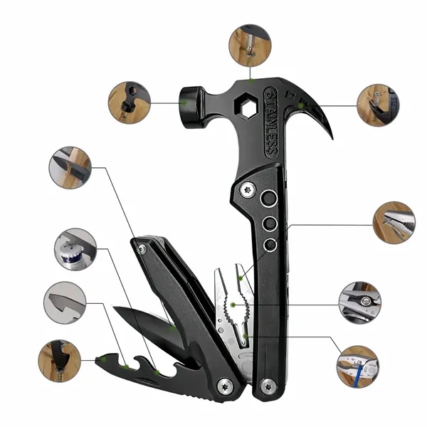 Stainless Steel Multi-Tool Hammer With Pliers & Knife - Stainless Steel Multi-Tool Hammer With Pliers & Knife - Image 2 of 6