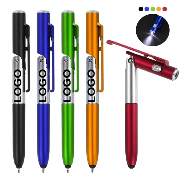 Multifunctional Ballpoint Pen with LED Light and Phone Stand - Multifunctional Ballpoint Pen with LED Light and Phone Stand - Image 0 of 2