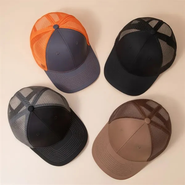 Unisex Flatbill Trucker Adjustable  Bicolor Baseball Cap - Unisex Flatbill Trucker Adjustable  Bicolor Baseball Cap - Image 1 of 6
