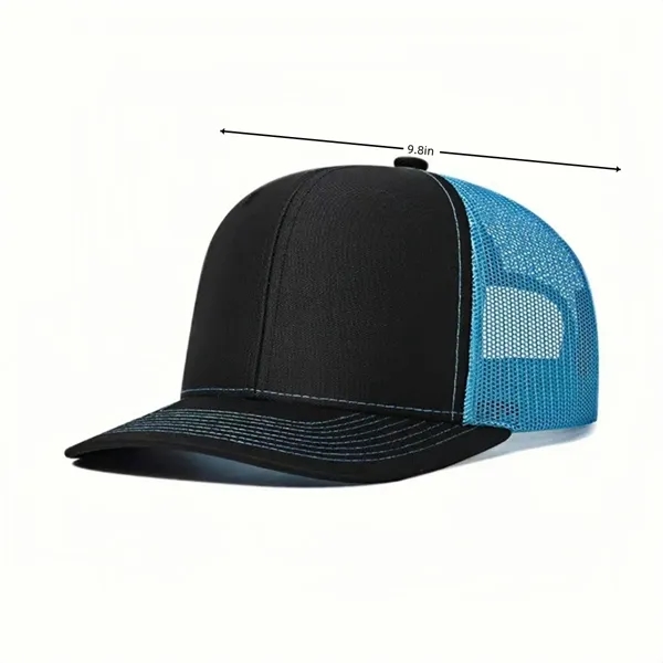 Unisex Flatbill Trucker Adjustable  Bicolor Baseball Cap - Unisex Flatbill Trucker Adjustable  Bicolor Baseball Cap - Image 2 of 6