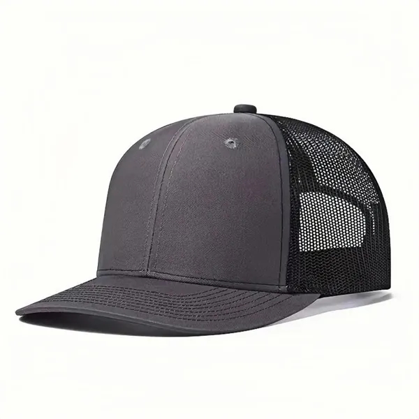 Unisex Flatbill Trucker Adjustable  Bicolor Baseball Cap - Unisex Flatbill Trucker Adjustable  Bicolor Baseball Cap - Image 3 of 6