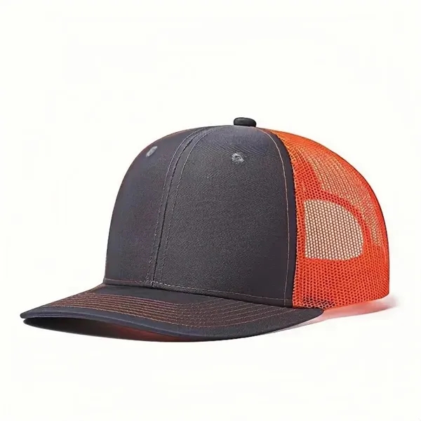 Unisex Flatbill Trucker Adjustable  Bicolor Baseball Cap - Unisex Flatbill Trucker Adjustable  Bicolor Baseball Cap - Image 5 of 6