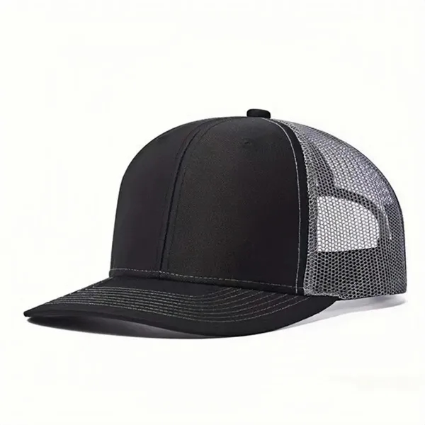 Unisex Flatbill Trucker Adjustable  Bicolor Baseball Cap - Unisex Flatbill Trucker Adjustable  Bicolor Baseball Cap - Image 6 of 6