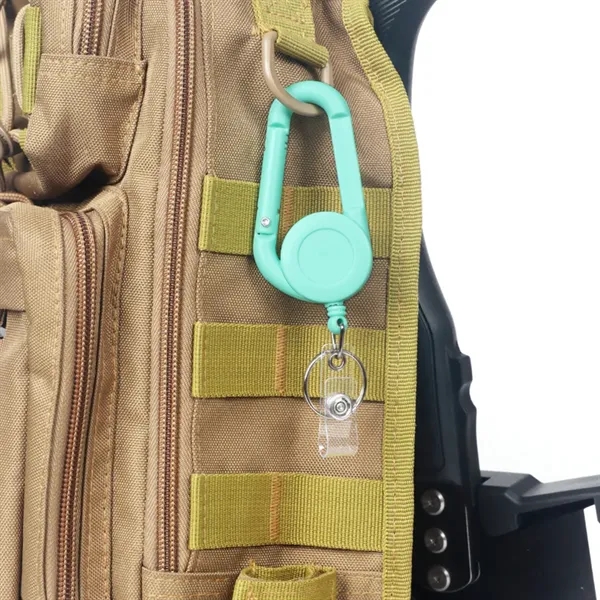 Retractable Carabiner Keychain for ID Badge Keys Reel Holder - Retractable Carabiner Keychain for ID Badge Keys Reel Holder - Image 4 of 4