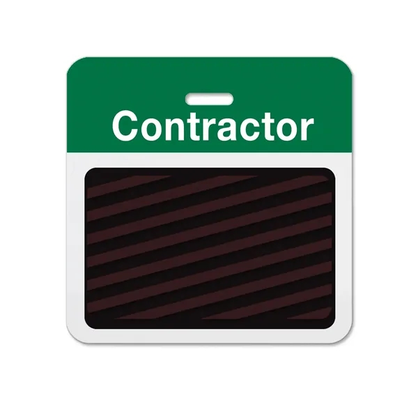 2-Part Expiring Badge Clip-On BACK PART, Contractor, Green - 2-Part Expiring Badge Clip-On BACK PART, Contractor, Green - Image 1 of 3