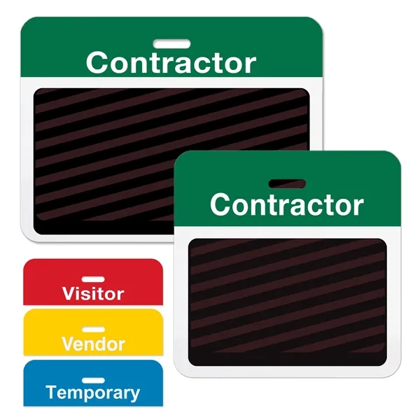 2-Part Expiring Badge Clip-On BACK PART, Contractor, Green - 2-Part Expiring Badge Clip-On BACK PART, Contractor, Green - Image 0 of 3