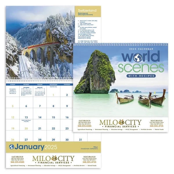 Triumph® Calendars World Scenes with Recipe Calendar