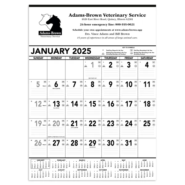 Triumph® Calendars Black & White Contractor Memo Calendar - Triumph® Calendars Black & White Contractor Memo Calendar - Image 0 of 2