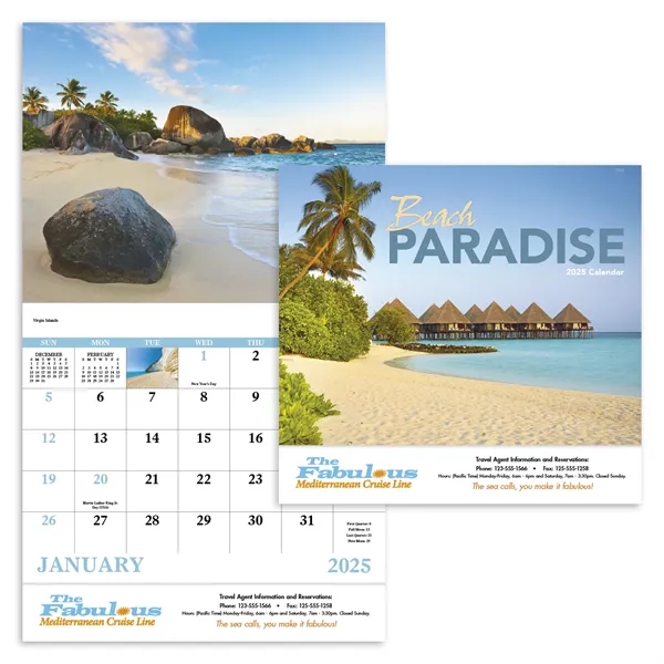 Good Value™ Beach Paradise - Stapled Calendar - Good Value™ Beach Paradise - Stapled Calendar - Image 0 of 1