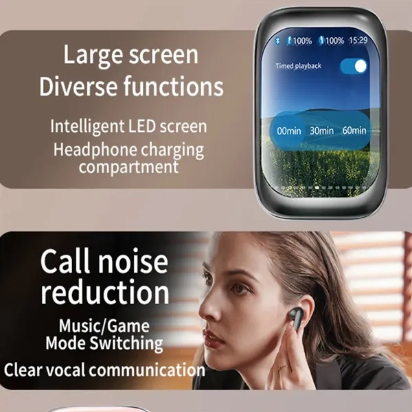 Slide Cover Noise Cancellation Bluetooth Earphones - Slide Cover Noise Cancellation Bluetooth Earphones - Image 2 of 6