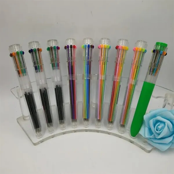 10-in-1 Rainbow Clear Transparent Journal Ballpoint Pen - 10-in-1 Rainbow Clear Transparent Journal Ballpoint Pen - Image 4 of 7