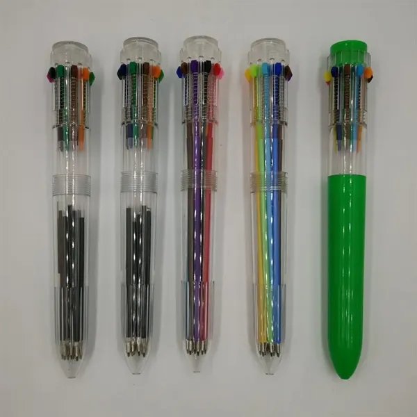 10-in-1 Rainbow Clear Transparent Journal Ballpoint Pen - 10-in-1 Rainbow Clear Transparent Journal Ballpoint Pen - Image 5 of 7