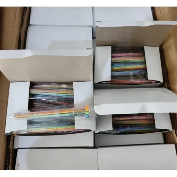 10-in-1 Rainbow Clear Transparent Journal Ballpoint Pen - 10-in-1 Rainbow Clear Transparent Journal Ballpoint Pen - Image 6 of 7