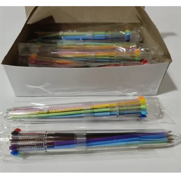 10-in-1 Rainbow Clear Transparent Journal Ballpoint Pen - 10-in-1 Rainbow Clear Transparent Journal Ballpoint Pen - Image 7 of 7