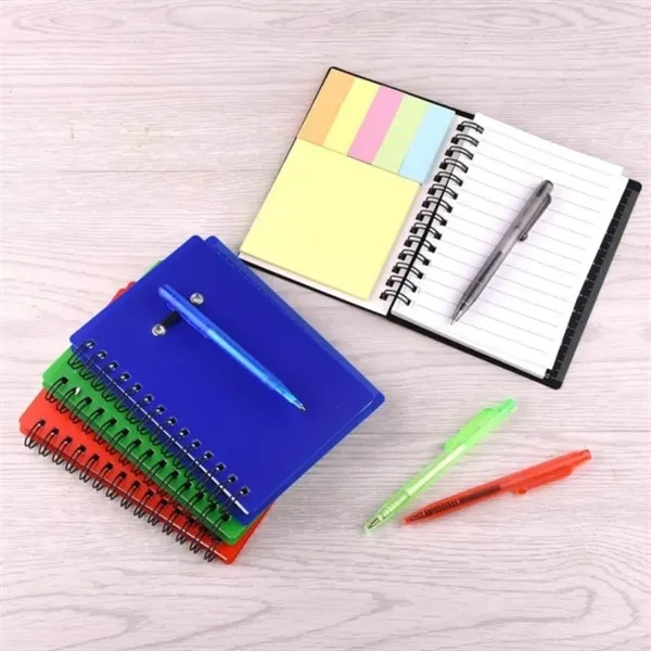 Pocket Spiral Ruler Notebook With Sticky Notes & Pen - Pocket Spiral Ruler Notebook With Sticky Notes & Pen - Image 3 of 4