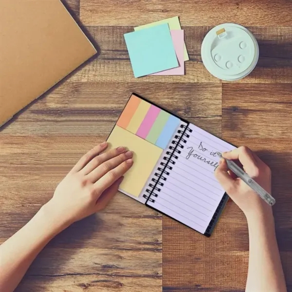 Pocket Spiral Ruler Notebook With Sticky Notes & Pen - Pocket Spiral Ruler Notebook With Sticky Notes & Pen - Image 4 of 4