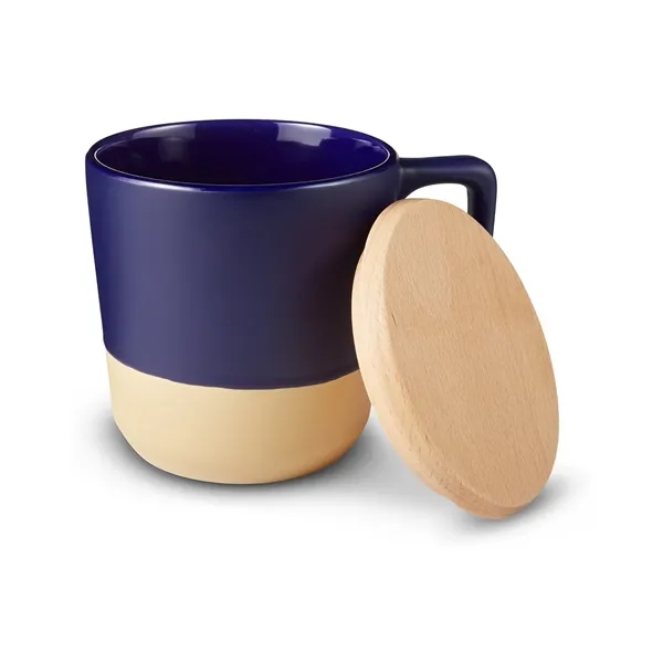16.5 oz. Boston Ceramic Mug With Wood Lid - 16.5 oz. Boston Ceramic Mug With Wood Lid - Image 4 of 11