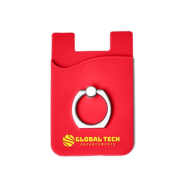 Silicone Card Holder with Metal Ring Phone Stand - Silicone Card Holder with Metal Ring Phone Stand - Image 11 of 19