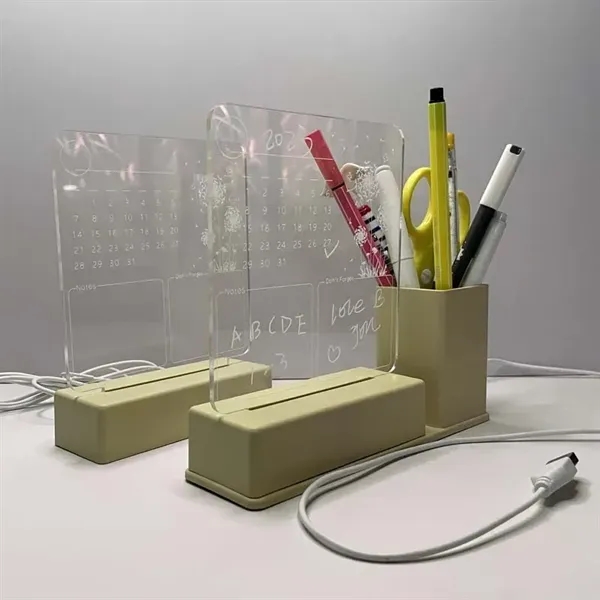 Transparent Acrylic Night Light, Calendar, Desk Gift - Transparent Acrylic Night Light, Calendar, Desk Gift - Image 2 of 3