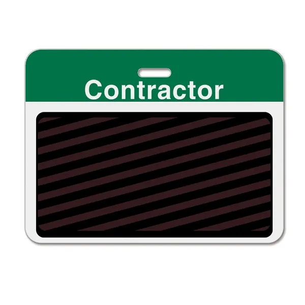 2-Part Expiring Badge Clip-On BACK PART, Contractor, Green - 2-Part Expiring Badge Clip-On BACK PART, Contractor, Green - Image 2 of 3