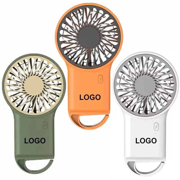USB Rechargeable Portable Handheld Fan w/Built-in Hook - USB Rechargeable Portable Handheld Fan w/Built-in Hook - Image 0 of 5
