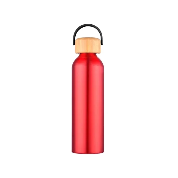 Juno 24 oz Recycled Aluminum Water Bottle with Bamboo Lid - Juno 24 oz Recycled Aluminum Water Bottle with Bamboo Lid - Image 9 of 10