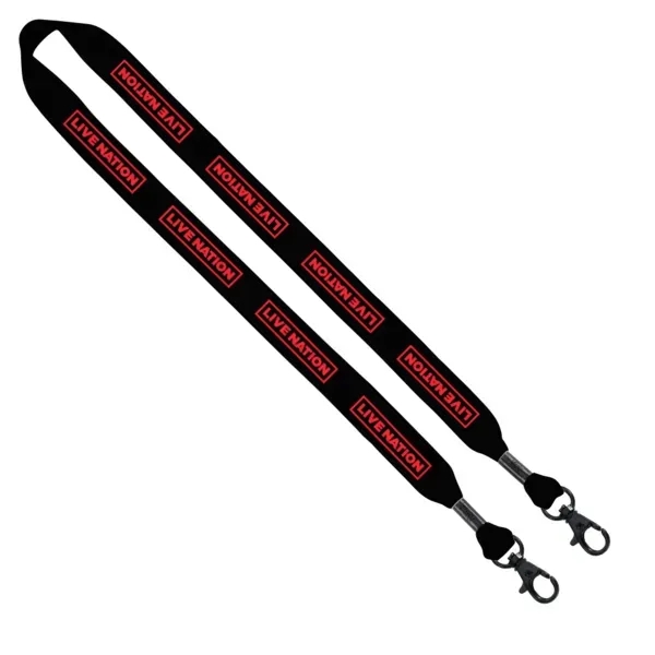 3/4" Cotton Double Lobster Clip Lanyard