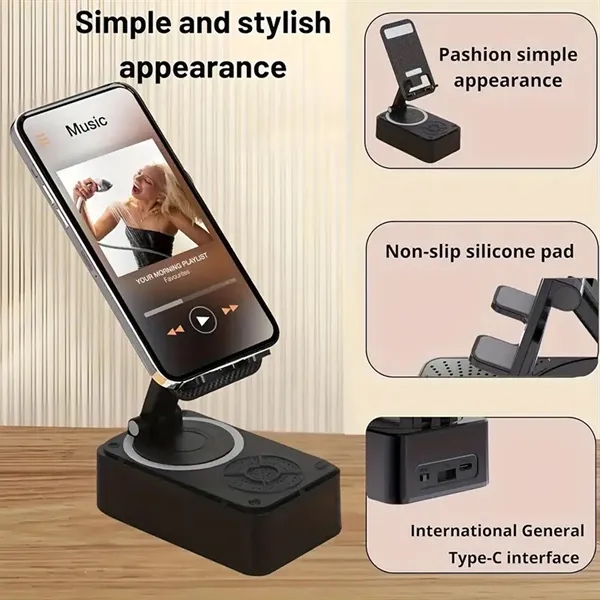5 in 1 Phone Holder Wireless Bluetooth Speaker with Ambient - 5 in 1 Phone Holder Wireless Bluetooth Speaker with Ambient - Image 2 of 6