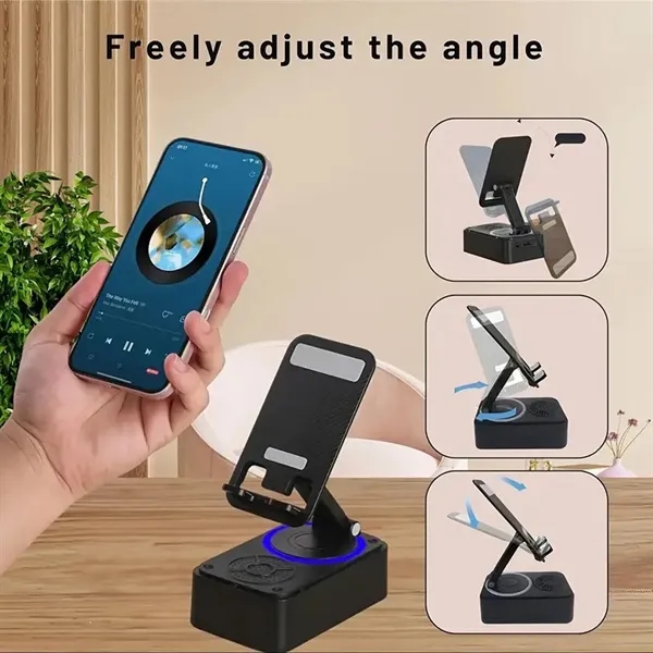 5 in 1 Phone Holder Wireless Bluetooth Speaker with Ambient - 5 in 1 Phone Holder Wireless Bluetooth Speaker with Ambient - Image 3 of 6