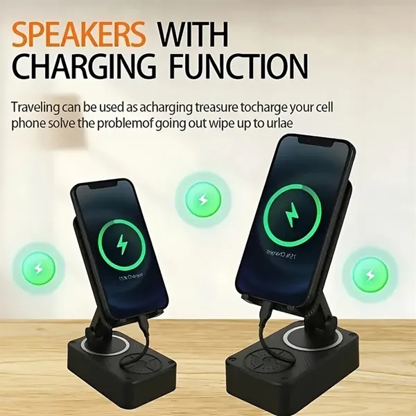 5 in 1 Phone Holder Wireless Bluetooth Speaker with Ambient - 5 in 1 Phone Holder Wireless Bluetooth Speaker with Ambient - Image 5 of 6