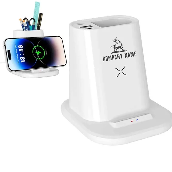 Wireless Charging Station With Pen Holder - Wireless Charging Station With Pen Holder - Image 0 of 3
