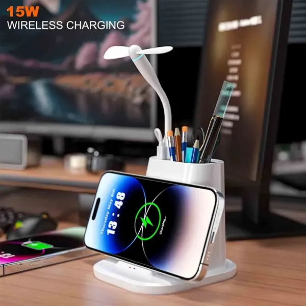 Wireless Charging Station With Pen Holder - Wireless Charging Station With Pen Holder - Image 2 of 3