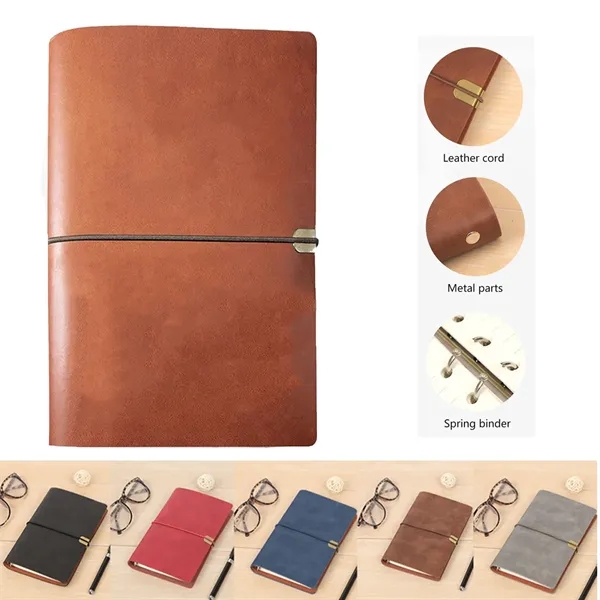 Vintage Lace Up A6 A5 B5 Soft Leather Live Leaf Notebook - Vintage Lace Up A6 A5 B5 Soft Leather Live Leaf Notebook - Image 0 of 4