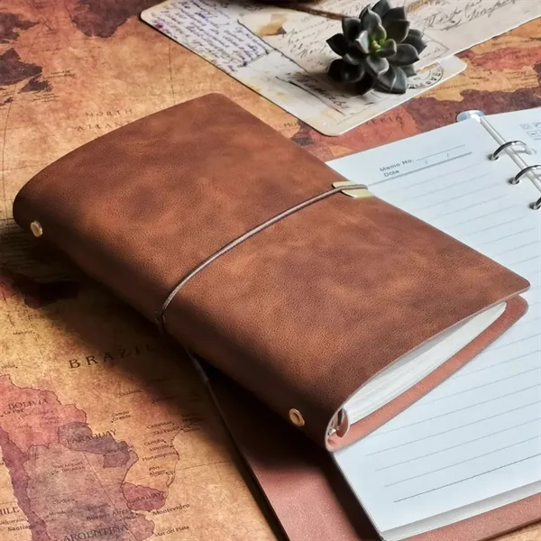 Vintage Lace Up A6 A5 B5 Soft Leather Live Leaf Notebook - Vintage Lace Up A6 A5 B5 Soft Leather Live Leaf Notebook - Image 3 of 4