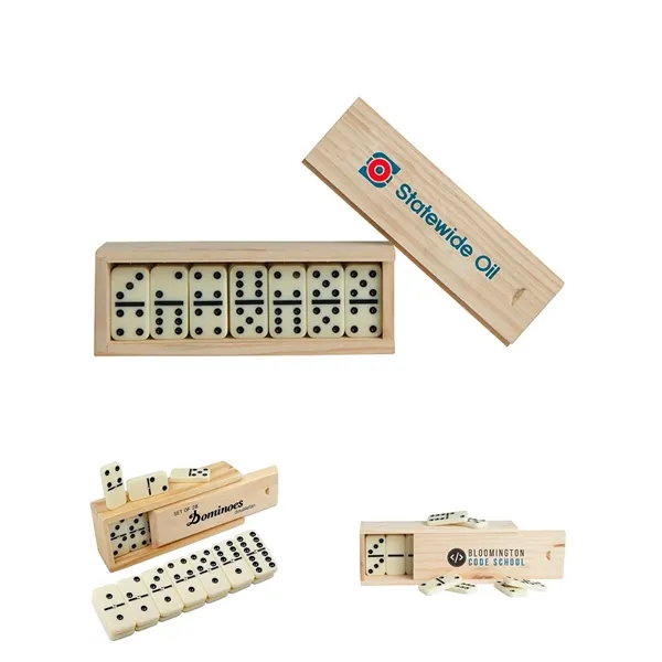 Dominos in Wooden Box - Dominos in Wooden Box - Image 0 of 1