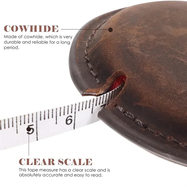 Vintage 59 in Dual Scale Mini Leather Tape Measure - Vintage 59 in Dual Scale Mini Leather Tape Measure - Image 3 of 7