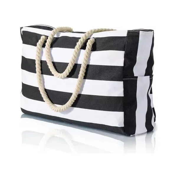 15 Oz Canvas Bag With Stripes - 15 Oz Canvas Bag With Stripes - Image 1 of 1