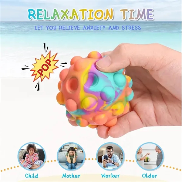 Silicone Stress Relieving Bubble Fidget Ball - Silicone Stress Relieving Bubble Fidget Ball - Image 4 of 4