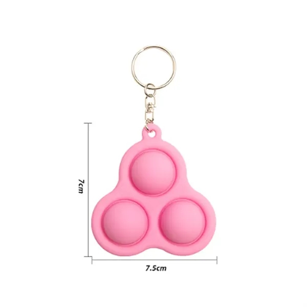 Silicone Pop Fidget Keychain Toy with Tri-Bubble Design - Silicone Pop Fidget Keychain Toy with Tri-Bubble Design - Image 1 of 5