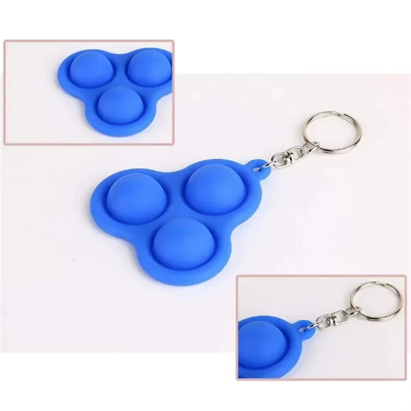 Silicone Pop Fidget Keychain Toy with Tri-Bubble Design - Silicone Pop Fidget Keychain Toy with Tri-Bubble Design - Image 3 of 5