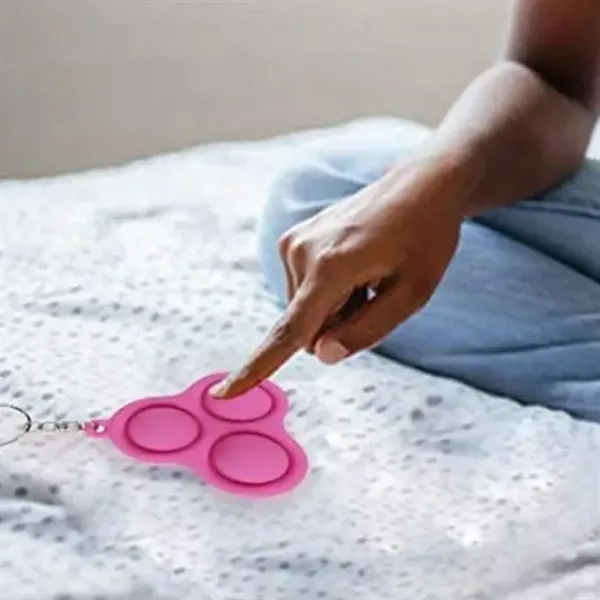 Silicone Pop Fidget Keychain Toy with Tri-Bubble Design - Silicone Pop Fidget Keychain Toy with Tri-Bubble Design - Image 5 of 5