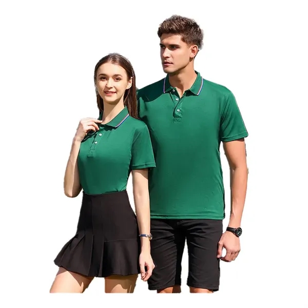 Men's and women's lapel running breathable t-shirt - Men's and women's lapel running breathable t-shirt - Image 4 of 13