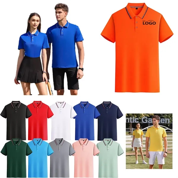 Men's and women's lapel running breathable t-shirt - Men's and women's lapel running breathable t-shirt - Image 0 of 13